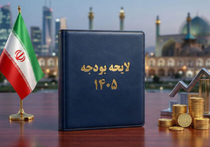 تصویر جلد لایحه بودجه سال ۱۴۰۵ و نمودارهای رشد مالیاتی